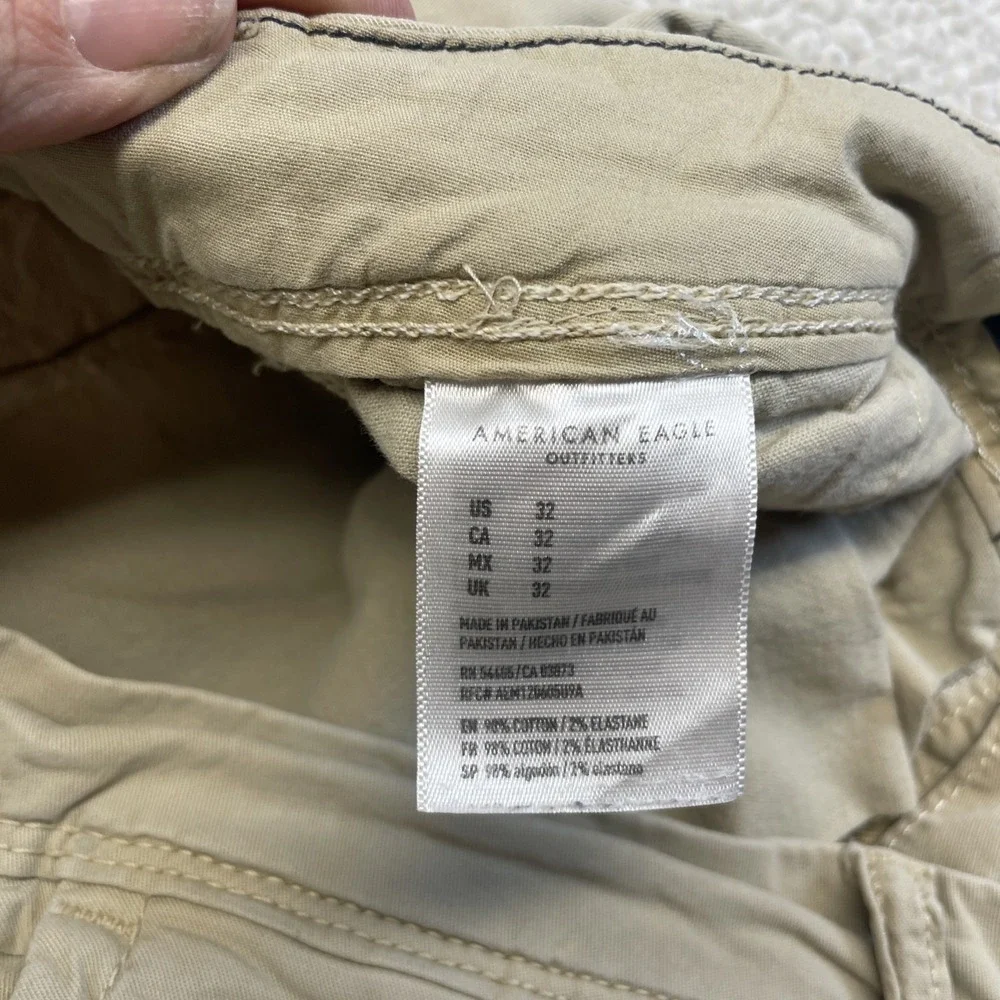 American Eagle Shorts Mens 32 Tan Classic Ne(x)t Level Flex Khaki Chino Stretch